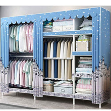 JFFFFWI Armadio Guardaroba di stoccaggio Armadio in Acciaio Semplice Armadio 210 * 172 * 45cm (Colore: A)