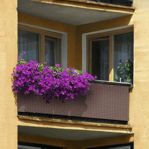 Telo in rattan sintetico (PE) per terrazza e balconi, color cognac, altezza 0,9 m (vendita al metro)