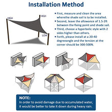Eterbiz - Tenda parasole a vela, 3 x 3 x 3 m, triangolare, resistente all'acqua, per giardino, cortile, 95% blocco UV con corda (grigia)