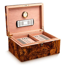 DZSF Cigar Humidor di Legno Solido Piano Vernice Cigar Box, Grande capacità di archiviazione Legno di Cedro Cigar Humidor Built-in igrometro e umidificatore detiene Il 50 sigari,A
