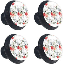 Rose con foglie Pomelli per Porta Set di 4 Pomelli per Mobili Manopole per Cassetti Cucina Armadio Vetro