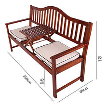 3 Posti di Legno Panchina da Giardino Panchina da Esterno,Tavolo E Sedia da Balcone Sollevabili Panchine da Terrazza,Panca Lounge da Interno Con Schienale E Braccioli,Per Portici Passaggi di Lavoro
