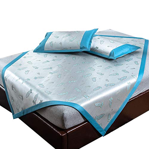 Materassino in Seta di Ghiaccio, 600D Ice Silk e 3D Maglia Traspirante, Rinfrescante e Confortevole Letto Matrimoniale, Lavabile (Color : E, Size : 1.2×1.95m)