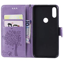 Robinsoni Custodia Compatibile con Xiaomi Play Cover Folio a Fogli Mobili Cover Libro Pelle PU Case Taccuino Cover Portafoglio Custodia Libretto Retro Flip Caso Gatta in Rilievo Cover,Viola chiaro