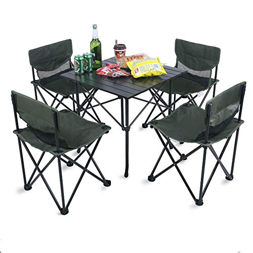 Tavolo Da Picnic Tavolo Pieghevole Da Campeggio Leggero Da Esterno Set Di Sedie In Rete Con Borsa Per Il Trasporto ，4 Sedie + 1 Tavolo ，Dimensioni Compatte Per Tavoli Portatili Da Campeggio (Colore: