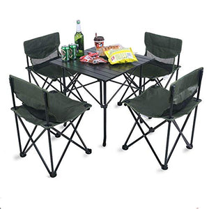Tavolo Da Picnic Tavolo Pieghevole Da Campeggio Leggero Da Esterno Set Di Sedie In Rete Con Borsa Per Il Trasporto ，4 Sedie + 1 Tavolo ，Dimensioni Compatte Per Tavoli Portatili Da Campeggio (Colore: