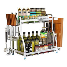 &ripiano di stoccaggio Scaffali da cucina in acciaio inossidabile, scaffale multifunzione for uso domestico, portaoggetti, contenitore for coltelli, ripiano for coltelli -2 strati Scaffale di finitura
