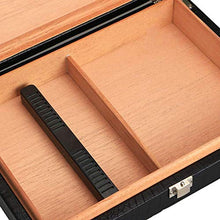 XZJJZ Cigar Box Cigar Box, Cigar Humidor Professionale, Portatile Cedar + PU Coccodrillo Cigar idratante Confezione Regalo con igrometro Luogo 25 Cigars