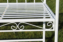 Garden Market Place Panca da giardino in stile elisabettico, pieghevole, in metallo, finitura bianca, 108 X 143 X 48CM