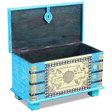 XINGLIEU Baule portaoggetti Blu, Baule portaoggetti in Legno, Tavolo supplementare, 80 x 40 x 45 cm