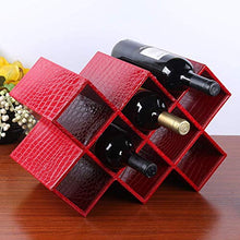 PZW Semplice e Creativo Portabottiglie da Terra in Metallo Versare Scaffale per Vino Divisore per Vino Creativo Rotativo a 4 Teste per Bar da Cucina (24,5 * 24,5 * 51 Cm) Rosso, 41,5 × 20 × 28 centim