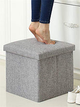 F-HOME Cassapanca Cambia Scarpe Riposo Sedile Grande capacità Scatola di Immagazzinaggio Corridoio Pieghevole Step Stool Biancheria Imbottiti Poggiapiedi con Coperchio
