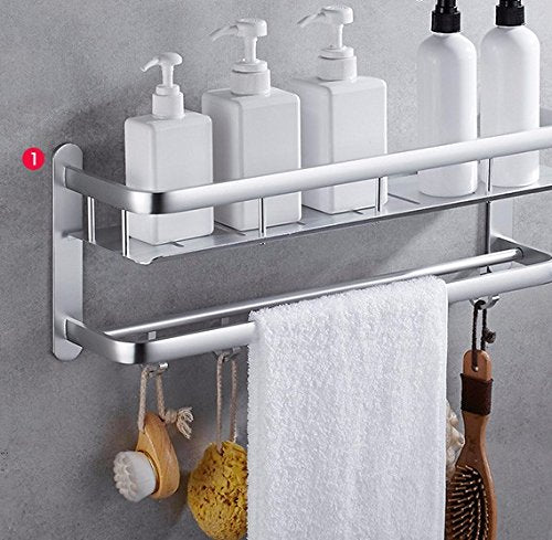 MBYW Portasciugamani Moderno Minimalista Portasciugamani Elegante per Il Bagno di Moda Portasciugamani da Terra in Alluminio con mensola da Bagno da 50 cm  Adatto per Bagno,Cucina, Ufficio