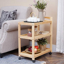ChangDe Quattro Ruote Portatile Strumento di archiviazione Carrello Cucina Rack in Legno Mobile Multifunzionale Mobile Soggiorno Camera da Letto 59X35X73cm 2 Colori Utility Cart (Color : White)