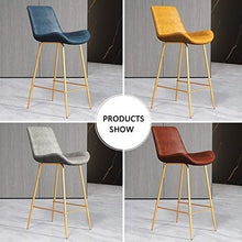 SHIJING Sgabelli da Bar in Ferro Dorato, Altezza del bancone, Sedia Imbottita con Schienale Medio per sedute ergonomiche, Sgabello da Bar Moderno, Cucina, Colazione, sedie da Pranzo, 1 Pezzo
