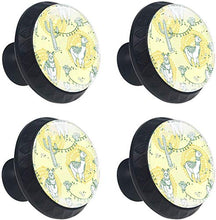 Llama Show Alpaca Cactus Yellow Pomelli per Porta Set di 4 Pomelli per Mobili Manopole per Cassetti Cucina Armadio Vetro
