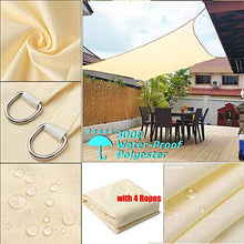 CH-GTJ Tenda A Vela, Tenda Parasole Esterno Rettangolare, Telo da Sole in HDPE, Anti-Raggi UV, Parasole per Esterni, Giardino, Cortile,Lightbeige,6X6m