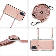 Lanyard - Custodia per carte di credito Oppo A52 / A72 / A92, colore: Oro rosa