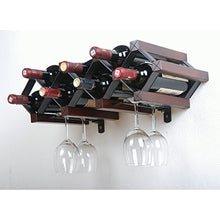 WWWANG - Portabottiglie da Parete per Vino, in Legno Massiccio, Decorazione da Parete per Vino Rosso e Ristorante, B2