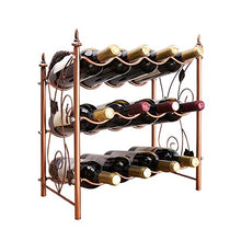 Portabottiglie per Vino 1Tier / 3Tier Creativo Ferro Battuto Wine Rack Stand Nordic Retro Calici Mensola Rack Wine Bottle Holder Display Vino Shelf Scaffale per Vino (Color : Three Layer)