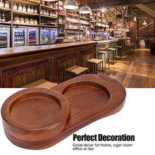 Vassoio in vetro per whisky, resistente porta sigari di alta qualità portatile comodo vassoio per sigari in legno rustico,(Oval (without ashtray))