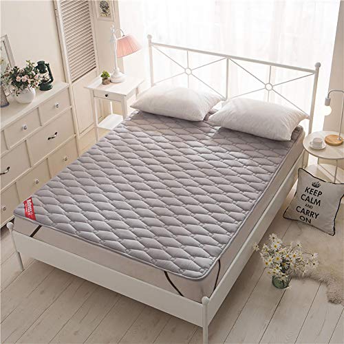 BITFED Materassi Letto Futon Inverno Stai al Caldo Morbido Accogliente Pieghevole Indeformabile Slittata Facile da Riporre di Cotone Tatami Singola Doppia Famiglia Dormitorio,Grigio,180 * 200cm