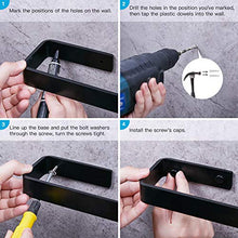 JS Portasciugamani Bagno Parete Porta Asciugamani Acciaio Inossidabile SUS304 Porta Salviette Appendi Cucina 40CM Spazzolato, Nero