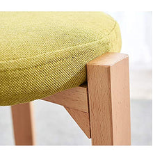 EXCLVEA Sedile per Trucco per Camera da Letto Country Style Vanity feci con Legno Gamba, Tondo Imbottito Dressing Trucco Sgabello, (Colore, Dimensione : 35x45cm)