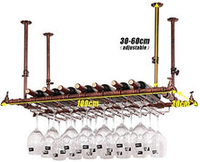 Classico Wine Rack Wine Glass Rack Hanging Upside Down Bronzo MULTISIZE Calice Rack Living Room Bar Decoration Dimensione: 100x30cm