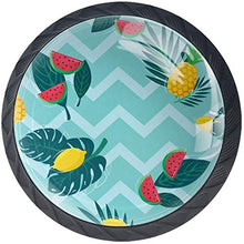 Zigzag Anguria Ananas Limone Blu Pomelli per Porta Set di 4 Pomelli per Mobili Manopole per Cassetti Cucina Armadio Vetro