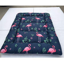 MSM Giapponese Materasso A Pavimento Shikibuton,Stampato Pavimento Sleeping Pad,100% Cotone Futon Roll Up Portatile Campeggio Materasso Fenicottero 120x200cm/47x79inch