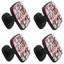 Hipster people holding hearts in hands Seamless pattern Pomelli per Porta Set di 4 Pomelli per Mobili Manopole per Cassetti Cucina Armadio Vetro