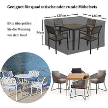 UKEER Copertura per Mobili da Giardino, Copertura Tavolo Esterno Copertura Tavolo Giardino Rettangolari Impermeabile Telo Coperture per Tavolo Oxford (125 x 125 x 74cm)