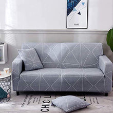 DYB&home Copridivano Elasticizzato 1/2/3/4 Posti Geometria Grigia Geometrica Jacquard Fodere in Tessuto per Poltrona, Divano, Protezione Antiscivolo per Mobili