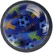 Graffiti Soccer Freccia di colore blu Pomelli per Porta Set di 4 Pomelli per Mobili Manopole per Cassetti Cucina Armadio Vetro