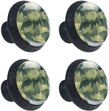 Motivo mimetico poligonale verde Pomelli per Porta Set di 4 Pomelli per Mobili Manopole per Cassetti Cucina Armadio Vetro