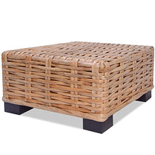 Festnight Tavolino da Giardino Quadrato in Rattan Naturale,Tavolino da Salotto Quadrato in Rattan Naturale Tavolino da Esterno Quadrato in Rattan 45x45x30 cm
