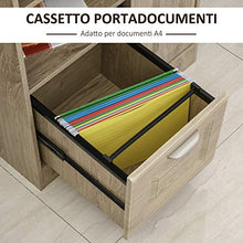 homcom Mobile Multiuso con Cassetto Schedario, Armadietto e Mensole, Arredamento Ufficio, Casa, Studio, 72x55x76cm