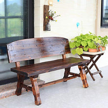 Panca da giardino in legno massello panca per il tempo libero, sedili da cortile carbonizzati impermeabili e anticorrosione, cuscini da esterno robusti e spessi sulla terrazza mobili da giardino