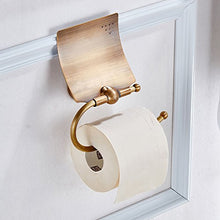 Weare Home, portasciugamani singolo in ottone anticato, stile vintage, montaggio a parete, con motivo dorato in ceramica Toilettenpapierhalter