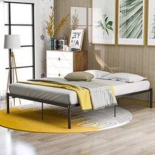 WGYDREAM Letto Letto Singolo Letto in Metallo Nero Grande Base per Rete con Spazio di Archiviazione per Adulti, Bambini, Adolescenti, 200x140 Cm