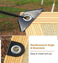 JLXJ Telo Ombreggiante tonalità Beige Panno di Reticolato con Occhielli, Crema Solare al 90% Rettangolo Tenda da Sole a Vela, Balcone Esterno Rete di Recinzione per Schermo Privacy