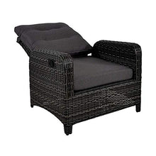 Gartentraum Poltrona da Giardino con Intreccio in Rattan - Schienale Regolabile - Poltrona Refi