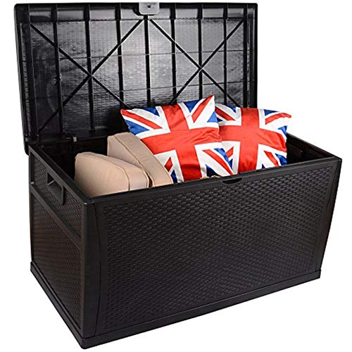 XLLLL Cassapanca da Esterno Baule Rattan Cassa Panca Portattrezzi Giardino Copri Bidoni Immondizia Portabidoni Spazzatura Madie Panchina Scatola di Immagazzinaggio All'Aperto Ideale