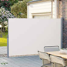 SONGMICS Tenda Laterale 200 x 400 cm (A x L), Tenda Avvolgibile per Balcone e Terrazzo, Protezione Privacy, Frangivista, Parasole, Separatore, Beige GSA204E01