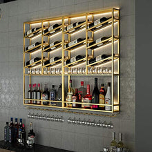 FYLHX Parete Cremagliera del Vino Moderno semplicità Multi-Funzione Vino Cremagliera di Vetro 39 Pollici Dorato Nero Decorazione A Parete Tenere del Vino Bar Soggiorno Ristorante