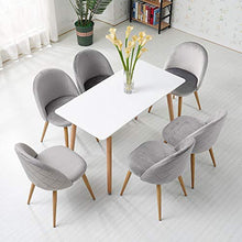 CLIPOP Set di 2 sedie da pranzo in velluto grigio sedie da cucina con schienale e gambe in legno robuste in metallo, per soggiorno, soggiorno, cucina, ufficio e ristorante