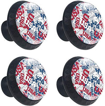 Modello USA Bianco Rosso Navy Pomelli per Porta Set di 4 Pomelli per Mobili Manopole per Cassetti Cucina Armadio Vetro