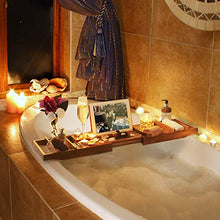 Bamboo Over Bath Bridge Vasca Caddy Tray Legno Vasca Bagno Scaffale Mensola Bagno Portasapone Pietra Pomice Bicchiere Portavivande Home Spa Esperienza Adatta alla Maggior Parte Dimensioni Vasca