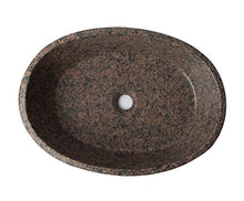 Yuchengstone Lavabo grande in granito, forma ovale, bella venatura, pezzo unico, dimensioni: 53 cm, larghezza 38 cm, altezza 16 cm, peso: ca. 18 kg